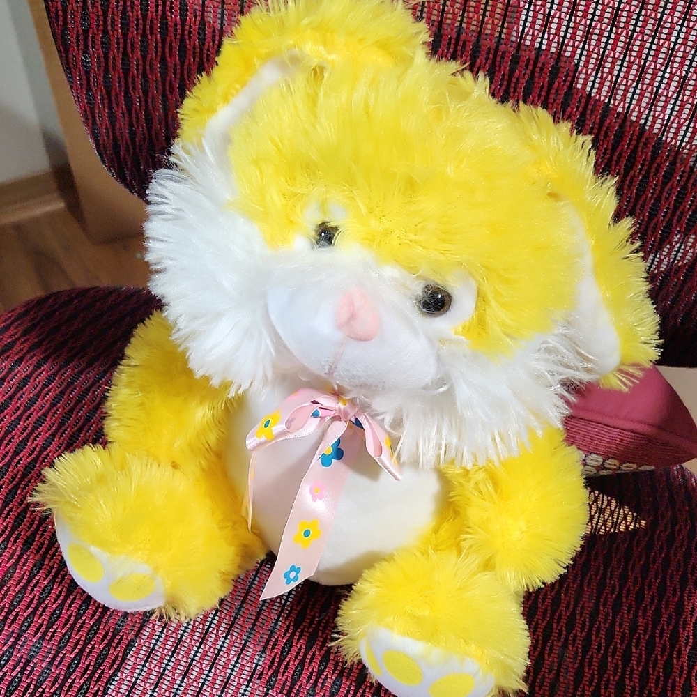 Yellow and White Stuffed Animal Toy